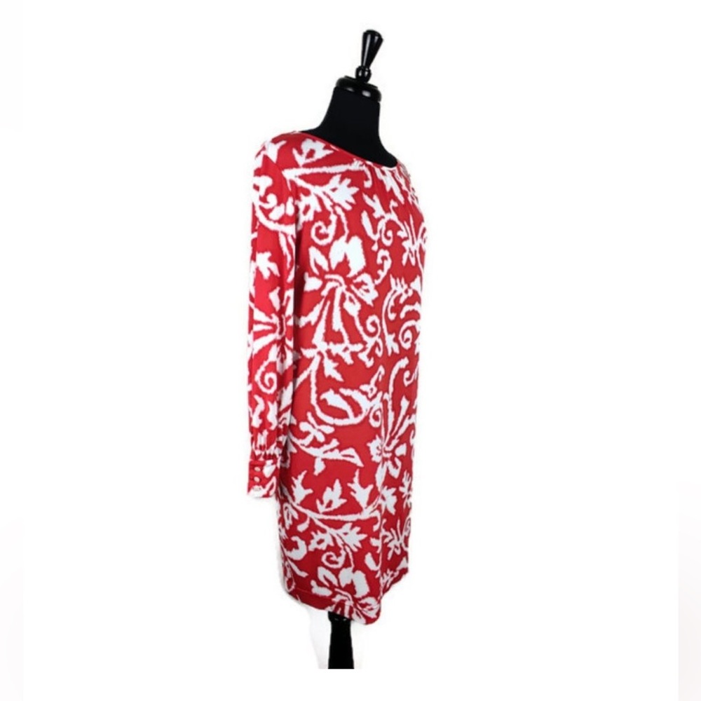 Oscar de la Renta Red Floral Dress Size 4